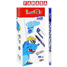 Hộp 20 Bút Gel Dino 0.5 mm - Smart Kids G01 - Mực Xanh