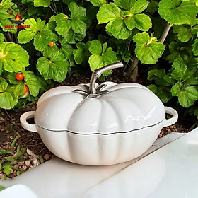 NỒI GANG CÀ CHUA PHỦ MEN GỐM 26CM Hàng chính hãng