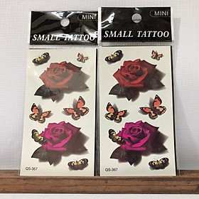 Combo 2 hình xăm dán tattoo đặc biệt chủ đề hoa xinh10x6cm- phù hợp vị trí ở tay, chân, đùi, ngực, vai, lưng, cơ thể