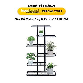 Giá Để Chậu Cây 6 Tầng CATERINA Màu Đen Sắt Sơn Tĩnh Điện Bền Bỉ Index