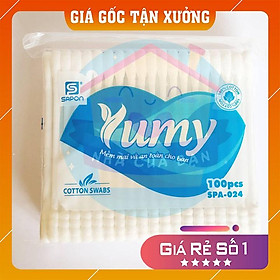 Tăm bông 100 que ngoáy ráy tai Yumy thân nhựa chất lượng