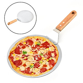Stainless Steel Pizza Peel with Wood Handle for Easy Storage, Gourmet Luxury Pizza Paddle for Baking Homemade Pizza Bread