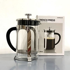 Hình ảnh Bình Pha Cà Phê French Press Lock&Lock LLG019 Chất Liệu Thủy Tinh Và Thép Không Gỉ - 800ml - Hàng Chính Hãng