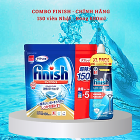 combo nước làm bóng bát finish 800ml+viên rửa bát finish 94 viên dùng cho máy rửa bát