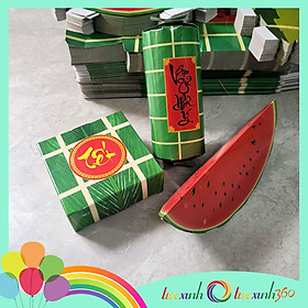 Set dưa hấu bánh chưng bánh tét trang trí tết bằng giấy
