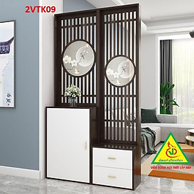 Tủ kệ trang trí kiêm vách ngăn phòng khách , nhà bếp 2VTK09- Nội thất lắp ráp Viendong Adv