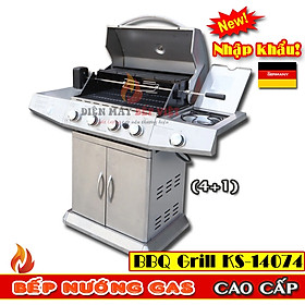 Bếp Nướng Gas Cao Cấp BBQ Grill KS-14074-(4+1) , Bếp Nướng Ngoài Trời, Bếp Nướng Không Khói, Bếp Nướng Sân Vườn