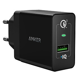 Adapter Sạc 1 Cổng Anker PowerPort+ 18W Tích Hợp PowerIQ Hỗ Trợ Sạc Nhanh QC 3.0 - A2013 - Hàng Chính Hãng