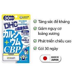 Viên uống bổ sung canxi DHC Nhật Bản Calcium + CBP thực phẩm chức năng giúp xương chắc khỏe, phát triển chiều cao trẻ em JN-DHC-CA