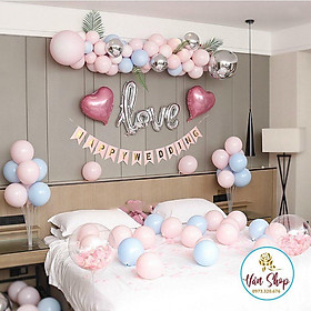 Trang trí phòng cưới ️FREESHIP️ Set bóng trang trí giường cưới, phòng tân hôn tông màu hồng HOT TREND 2022