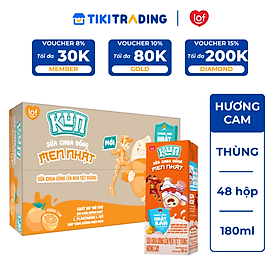 Thùng Sữa Chua Uống Kun Hương Cam (48 Hộp x 180ml)