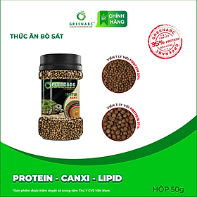 Thức ăn bò sát Rùa Nước GREENABC – Cung cấp protein, canxi, lipid giúp tăng kích thước, mai cứng chắc - Hộp 50g và 230g