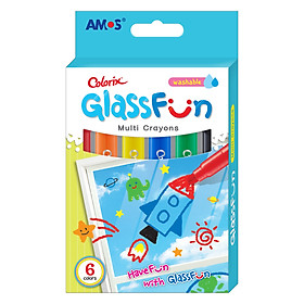 Nơi bán Bút Sáp Vẽ Trang Trí Trên Kính Glass Fun AMOS ACXG1 (6 Màu) - Giá Từ -1đ