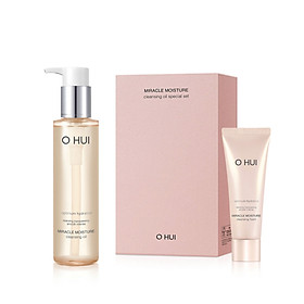 Set Dầu Tẩy Trang Dưỡng Ẩm Ohui Hồng Miracle Moisture Cleansing Oil 150ml Tặng sữa rửa mặt ohui 40ml