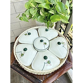 Mua KHAY MỨT  KHAY ĐỰNG ĐỒ ĂN NHỎ VẼ HOA