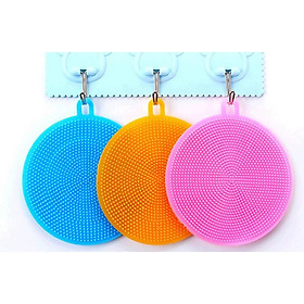 Mua Combo 3 Miếng rửa chén dĩa silicon đa năng- Tặng móc khăn