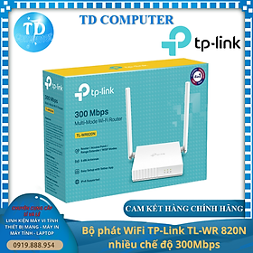 Mua Bộ phát WiFi TP-Link TL-WR 820N (Chuẩn N/ 300Mbps/ 2 Ăng-ten ngoài/ 15 User) - Hàng chính hãng FPT phân phối