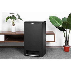 Mua Thùng Rác Fitis Mega - Vuông đạp cao - Đen - SPL2-903