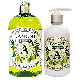 Combo Sữa Tắm L'AMONT Olive & Honey Shower Gel (500ml) Và Sữa Dưỡng Thể L'AMONT Olive Body Lotion (250ml)