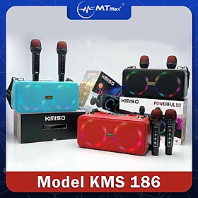 Mua Loa karaoke mini KMS 186 bluetooth kèm 2 micro có chức năng reverb - công suất 20w bass căng  hát karaoke với âm thanh cực hay và ngọt kết nốt bluetooth  USB  thẻ nhớ TF  AUX 3.5mm