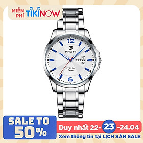 Đồng hồ nam PAGINI PA5533W dây thép không gỉ - Lịch ngày cao cấp