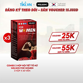 Combo 3 hộp viên uống nội tiết tố nữ Welson for Women hộp 60 viên
