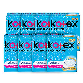 Combo 8 Gói Băng vệ sinh Kotex khô thoáng siêu mỏng cánh 23cm (8 miếng/gói)
