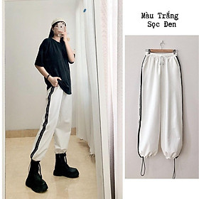 Quần Jogger Nam Nữ Form Dáng Rộng Ống Suông Rộng 3 Sọc Rút Gấu Unisex Thể Thao Vải Mịn THUNDERUNISEX Ullzang