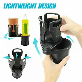 2x2 in 1 Multifunction Car Double Cup Holder Water Bottle Drink Holder Mount