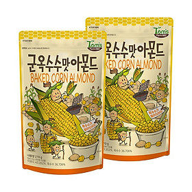 Combo 2 gói Hạnh nhân vị bắp nướng Hàn Quốc Tomsfarm RoastCorn Almond 210g 2ea