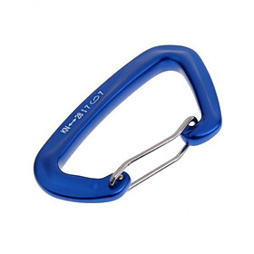 2X 28KN  Spring Clip Locking D Shape Rock Climbing Carabiner blue