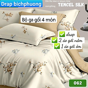  Bộ drap gối Tencel vải Hàn Quốc , đỉnh cao mát , mềm mại { drap và 3 áo gối}