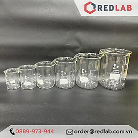 Mua Cốc đốt thuỷ tinh thấp thành chịu nhiệt 50ml 100ml 150ml 250ml 400ml 600ml 1000ml  có mỏ chia vạch trắng DURAN - ĐỨC