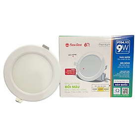 Đèn LED Panel tròn đổi màu PT04. V2 ĐM 9W lỗ khoét trần 110 mm Rạng Đông