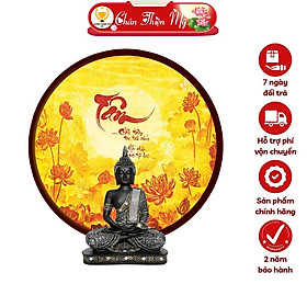 Mua Đèn Thờ Hào Quang Phật Tranh Trúc Chỉ Tròn CHÂN THIỆN MỸ  Trang Trí Bàn Thờ  Hào Quang Trúc Chỉ Hoa Sen Chữ Tâm TC-HQ-77
