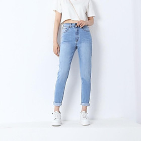 Quần jean nữ boyfriend baggy xước 9 tấc co giãn CT JEANS