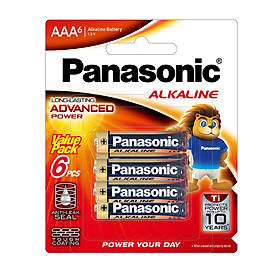 Mua Vỉ 6 viên pin Panasonic AAA Alkaline 1.5V LR03T/6BA-V - Hàng Chính Hãng