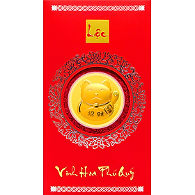 Bao lì xì vàng 24K Mèo Chiêu tài 2020 tài lộc - ANCARAT
