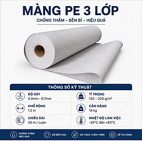 Màng Chống Thấm PE/PPE, Polyester DURAX Nguyên Sinh – Lót Nền Bê Tông – Chống Ẩm – Khổ 1m2x50m