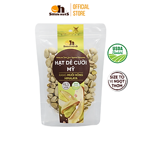 Hạt Dẻ Cười Mỹ Rang Muối Hồng Himalaya Smile Nuts _ Trọng lượng 215g/250g/475g/500g- Hạt dẻ cười (hạt hồ trăn, dẻ cười) cao cấp, mùa mới, vị tươi ngọt, không tẩy trắng, hàng chuẩn nhập khẩu từ Mỹ_Size 21/25 chuẩn USDA