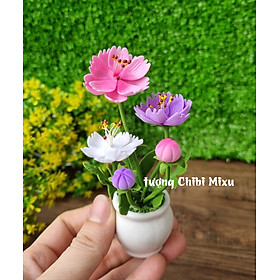 Mua Chậu hoa cúc - hoa sao nhái bằng đất sét Nhật