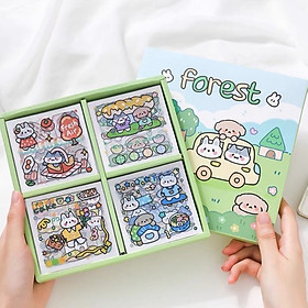 Sticker hộp 100 tấm cute Forest