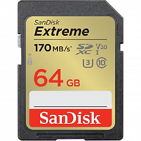 Hình ảnh Thẻ nhớ SDXC SanDisk Extreme U3 V30 64GB 170MB/s SDSDXV2-064G (New 2022) - Hàng Nhập Khẩu