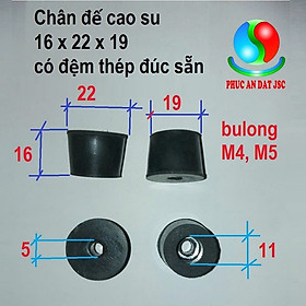 Mua chân đế cao su cao 16 cho loa   đồ gỗ   thiết bị nhỏ  giảm rung chống trượt -phucandat caosu16