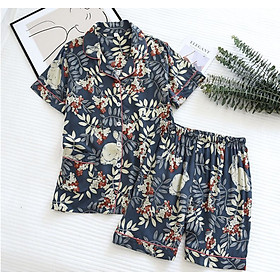 Bộ Đồ Pijama Nữ Cao Cấp Azuno BN0045 Mặc Nhà Ngắn Tay Chất Liệu Cotton Lụa Mặc Mùa Hè Rất Mát - L57-66kg - BN05