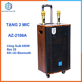 Mua Loa Kéo Karaoke Công Suất Lớn 650W | Loa Kéo Giá Rẻ Loa Kéo AZ-2106A Bas 25 (3 ĐT) |Loa Kéo Bluetooth Tặng 2 MIC Karaoke Chống Hú Cao Cấp |