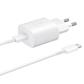 Bộ Adapter Sạc Nhanh Samsung 25W Kèm Cáp USB Type-C to USB Type-C 1m FullBox - Hàng Chính Hãng