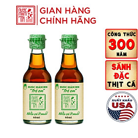 Đặc Sản Phan Thiết - Combo 2 Chai Nước Mắm Tĩn Ăn Dặm Cho Bé Độ Đạm 42N Làm Từ Cá Cơm Than Nguyên Chất (60Ml/Chai)