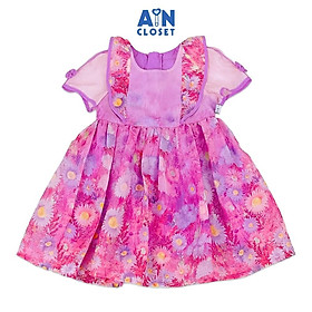 Đầm bé gái họa tiết hoa Thạch Thảo tím tơ - AICDBGNEZ8PT - AIN Closet