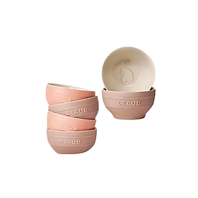 Set 6 bát ăn cơm thỏ hồng 12cm hàng chính hãng